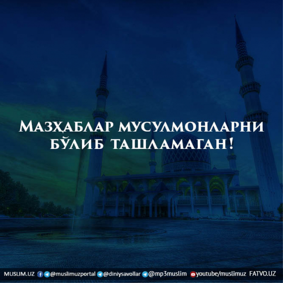 Мазҳаблар мусулмонларни бўлиб ташламаган!